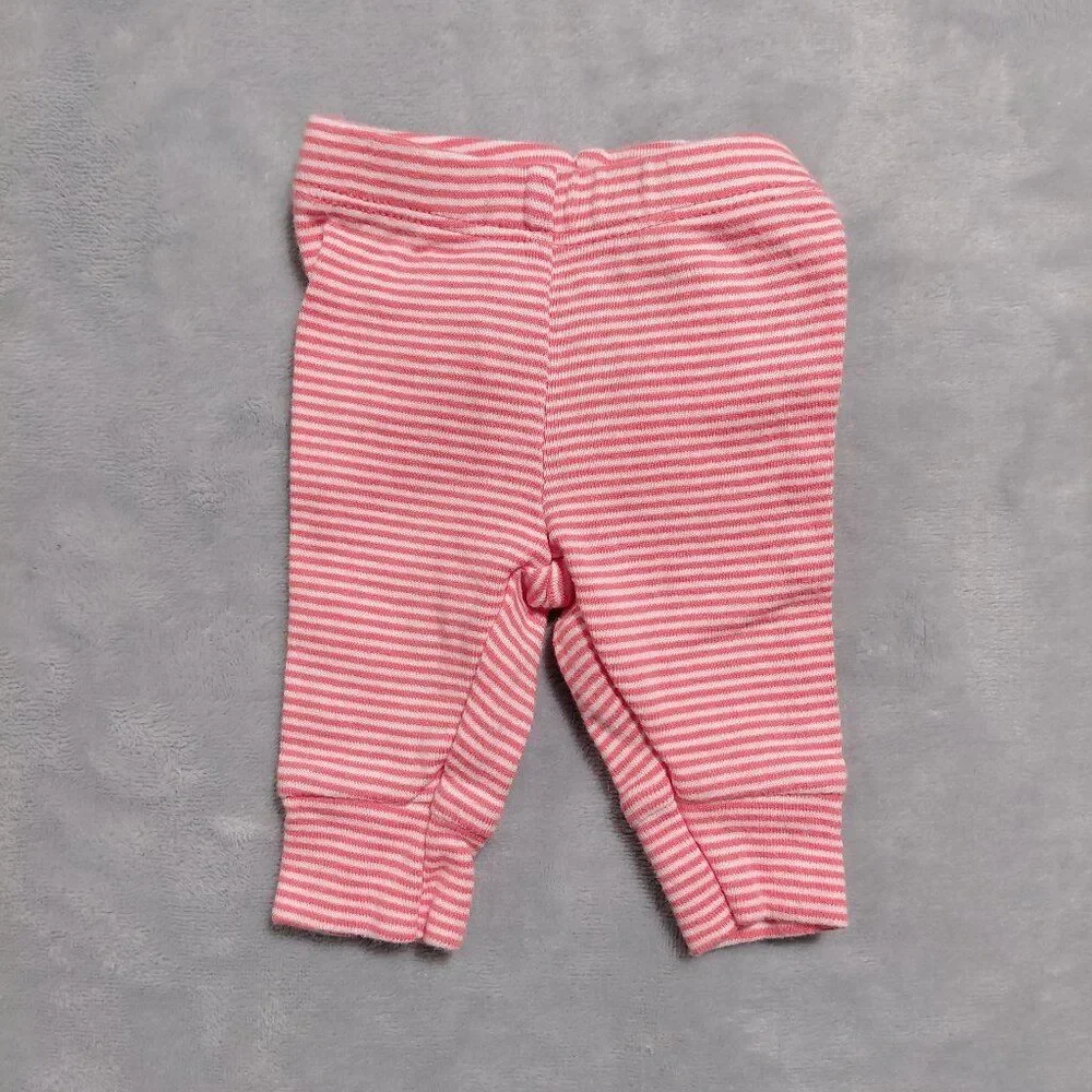 Carter's Preemie NB 100% Cotton Striped Red White Ladybug Leggings